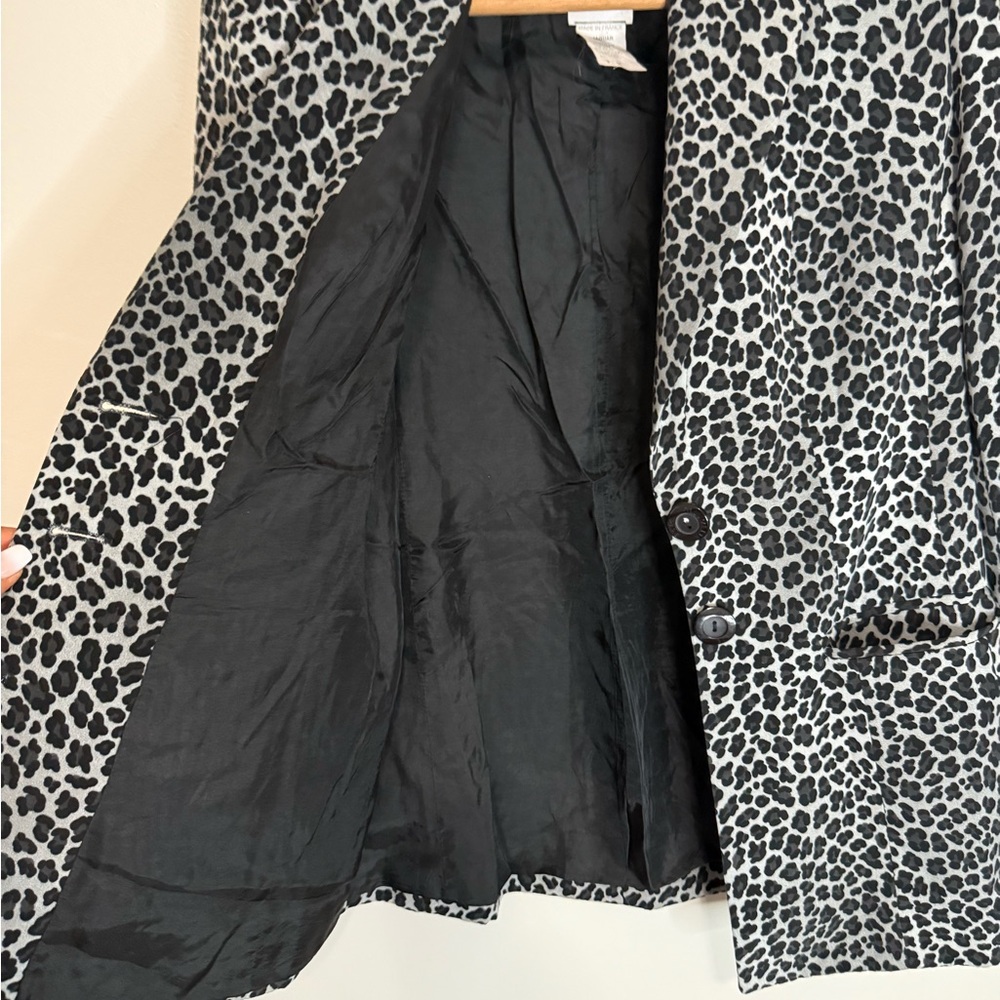 Allumette  AC Paris Animal Print Black & White Women's Blazer size 10 - Picture 7 of 14
